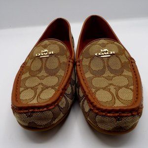 COACH KHAKI/SADDLE DRIVING MOC. SZ 8   NIB